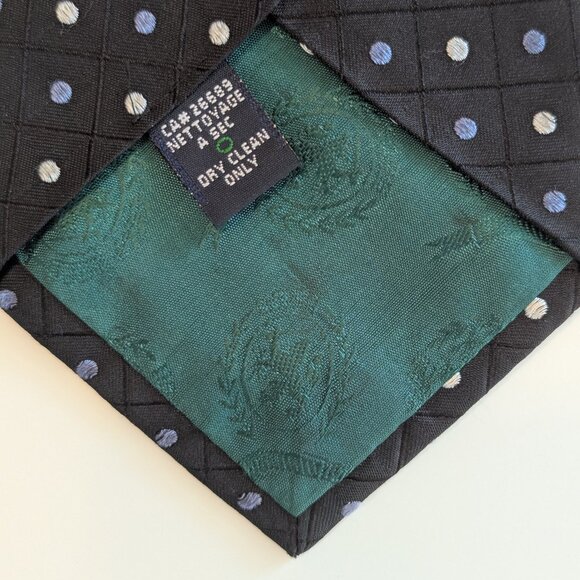 Vintage Tommy Hilfiger Black dotted Silk Tie - Made in USA - Picture 4 of 9